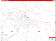 Jefferson City  Wall Map Red Line Style